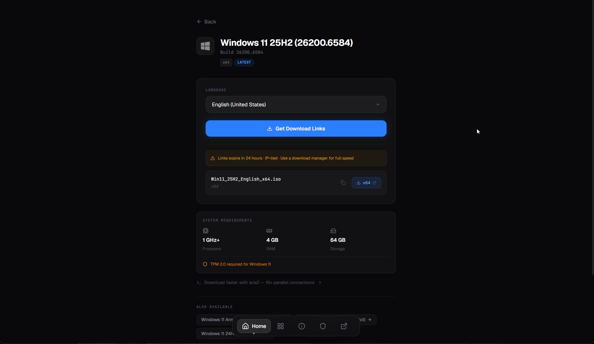 Download links with expiry warning